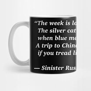 The silver cat feeds... Mug